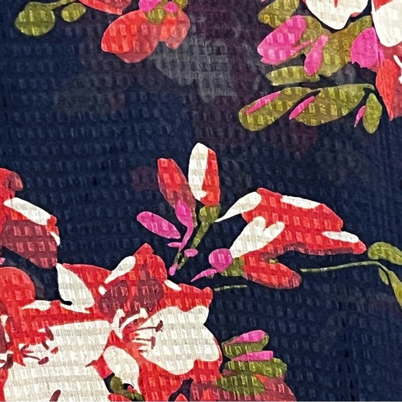 Anthropologie Elevenses | Navy Fire Lily Sheer Wide Leg Pull On Pants, Medium - Picture 5 of 11